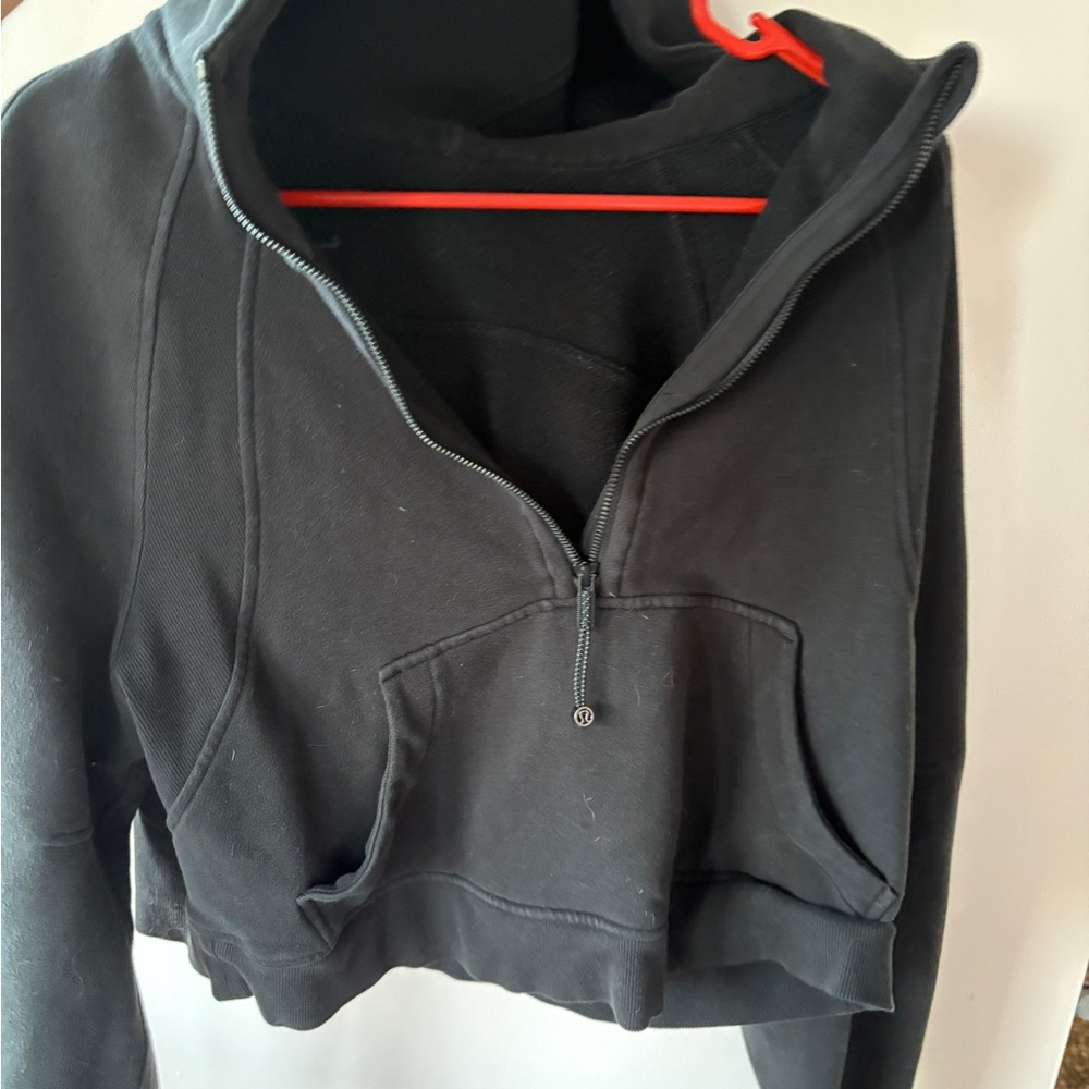 Lululemon Athletica Black Oversized Cropped Hoodie